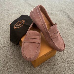 Tods Gommino Bubble in Pink Suede Mocossino